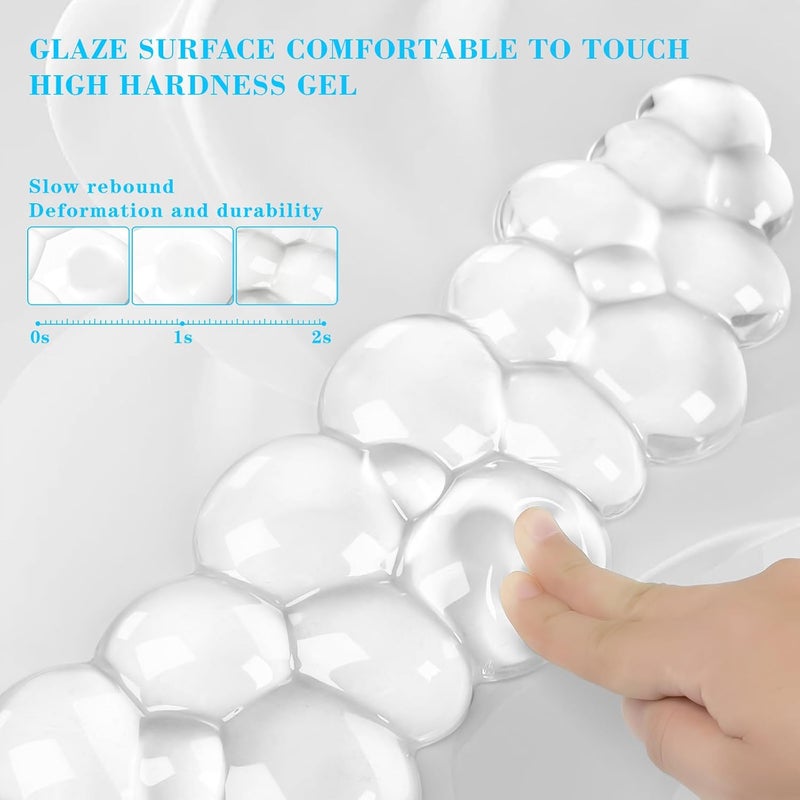 KEPUTAIER Gel Cloud Keyboard and Mouse Wrist Rest, Cute Wrist Support and Arm Support Keyboard Rest for Keyboard and Mouse Typing Pain Relief，Suitable for Office/Computer/Laptop/Gaming（White） - Image 4